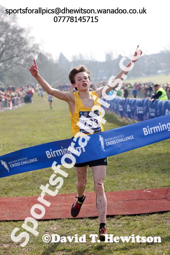 Boys under-13s 2016 Inter Counties Cross Country Champs. and Cross Challenge Final, Cofton Park, Birmingham. Photo: David T. Hewitson/Sports for All Pics